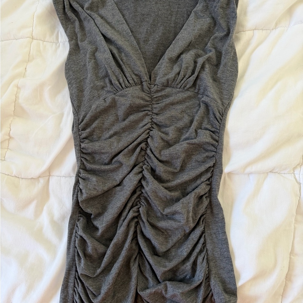 Gray Ruched Women's Tank Top